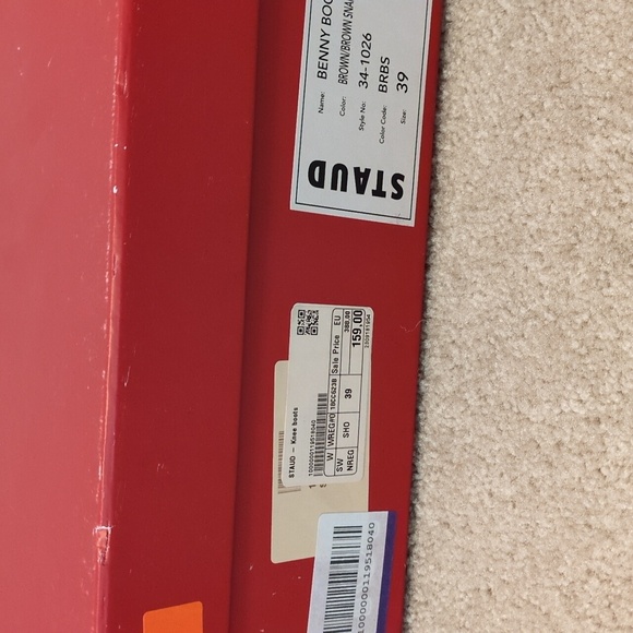 STAUD Dark Brown Suede Heeled Boots - Picture 7 of 7